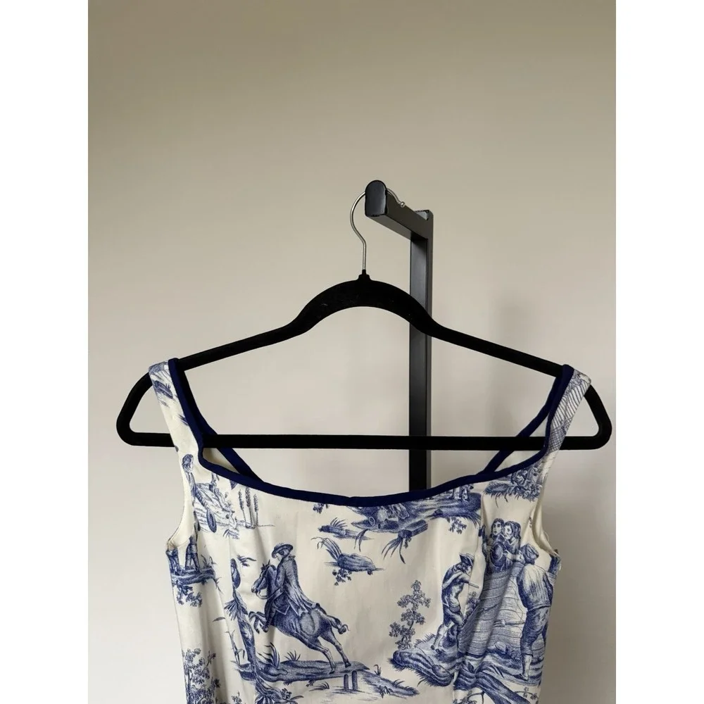 NWT shoshanna toile dress Blue Size 4 Short French - Picture 3 of 6